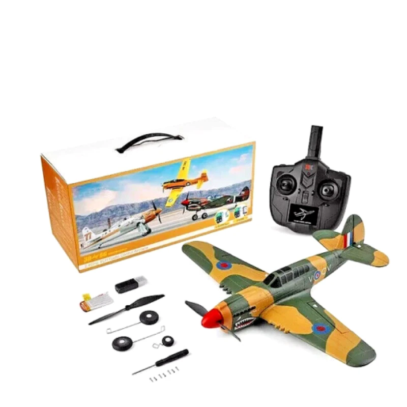 GoolRC WLtoys XK A220-P40 Avión de control remoto, avión de avión RC de 2.4Ghz 4 canales con giroscopio de 6 ejes, modo 3D/6G