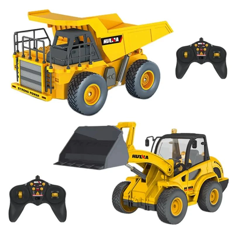 Huina 1515 1:24 Caminhão basculante de controle remoto de nove canais + escavadora