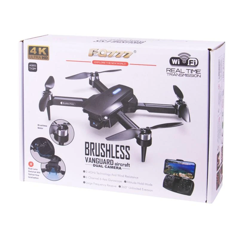 DRONE MOTOR BRUSHLES COM ESTABILZADOR COM DOIS CAMERA HD FQ777 FQ41