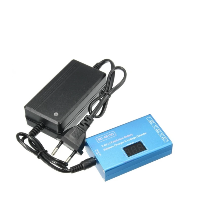 Carregador BC-4S15D Bateria De Lítio Lipo Balance Charger Detector De Tensão LCD Digital Display Balance Carregador com Adaptador para Bateria RC